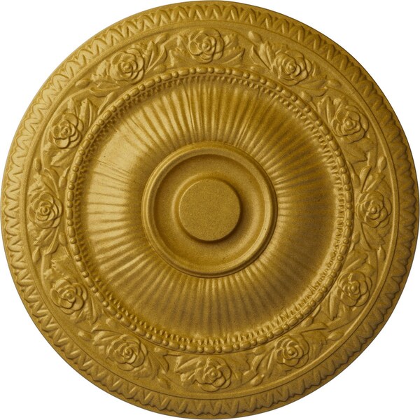 Ekena Millwork Neuveau Ceiling Medallion (Fits Canopies up to 6 3/8"), Hand-Painted Pharaohs Gold, 24 1/4"OD x 2"P CM24NAPGS - main